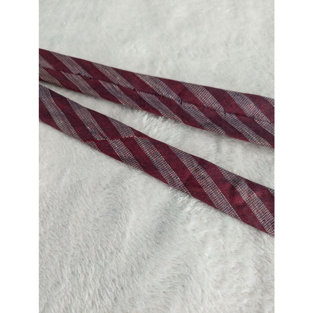 Gucci Vintage Burgundy & White Striped Tie - Picture 9 of 11
